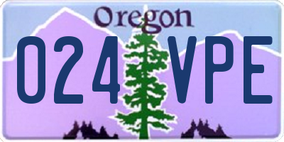 OR license plate 024VPE