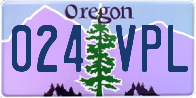 OR license plate 024VPL