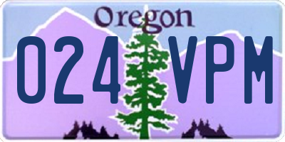 OR license plate 024VPM