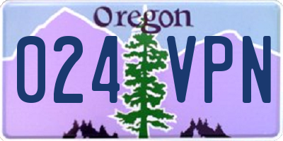 OR license plate 024VPN