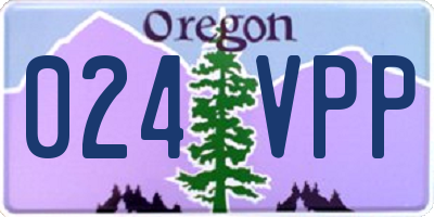 OR license plate 024VPP