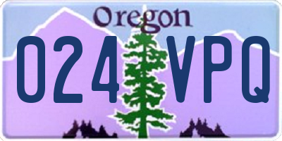 OR license plate 024VPQ