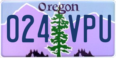 OR license plate 024VPU