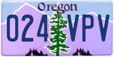 OR license plate 024VPV