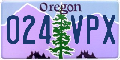 OR license plate 024VPX