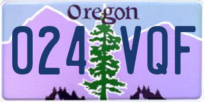 OR license plate 024VQF
