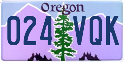 OR license plate 024VQK