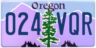 OR license plate 024VQR