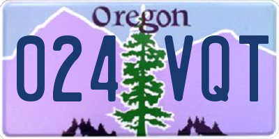 OR license plate 024VQT