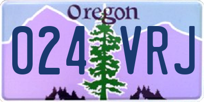 OR license plate 024VRJ