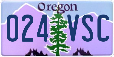 OR license plate 024VSC