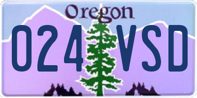 OR license plate 024VSD