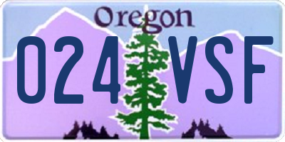OR license plate 024VSF