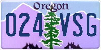 OR license plate 024VSG