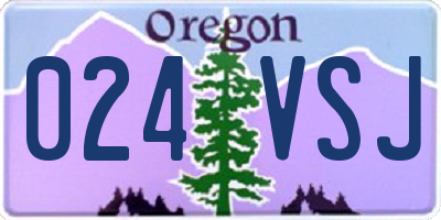 OR license plate 024VSJ