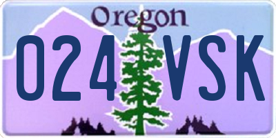 OR license plate 024VSK