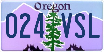 OR license plate 024VSL