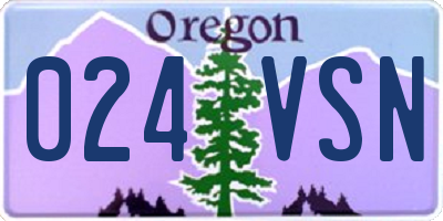 OR license plate 024VSN