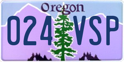 OR license plate 024VSP