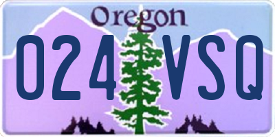 OR license plate 024VSQ