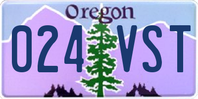 OR license plate 024VST