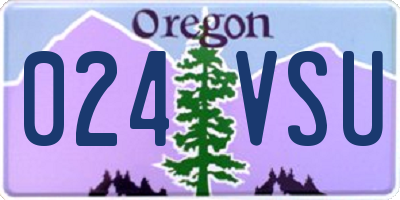 OR license plate 024VSU
