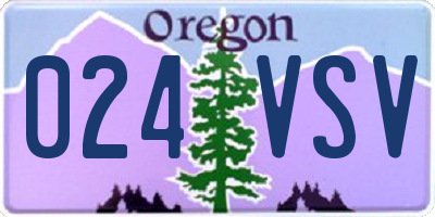 OR license plate 024VSV