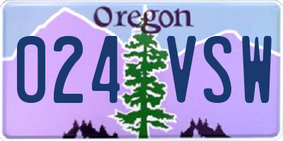 OR license plate 024VSW