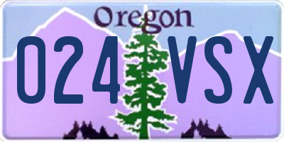 OR license plate 024VSX