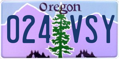 OR license plate 024VSY