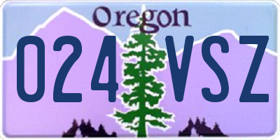 OR license plate 024VSZ
