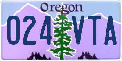 OR license plate 024VTA