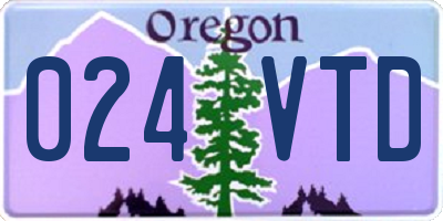 OR license plate 024VTD