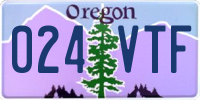 OR license plate 024VTF