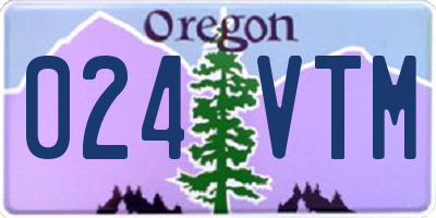 OR license plate 024VTM