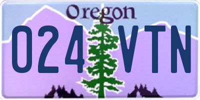OR license plate 024VTN