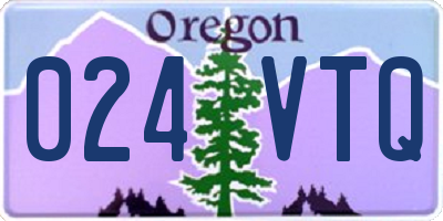 OR license plate 024VTQ