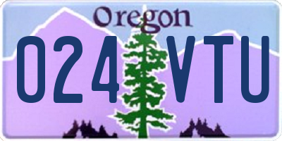 OR license plate 024VTU