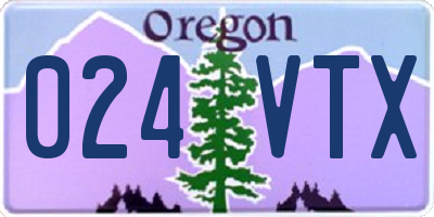 OR license plate 024VTX