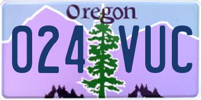 OR license plate 024VUC