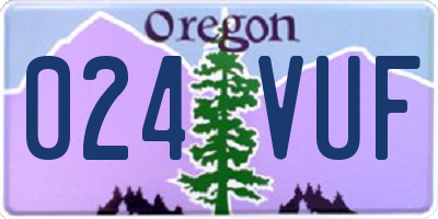 OR license plate 024VUF