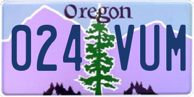 OR license plate 024VUM