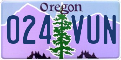 OR license plate 024VUN