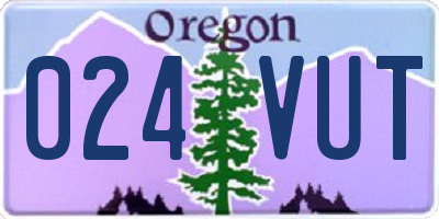 OR license plate 024VUT