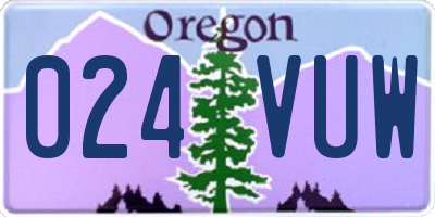 OR license plate 024VUW