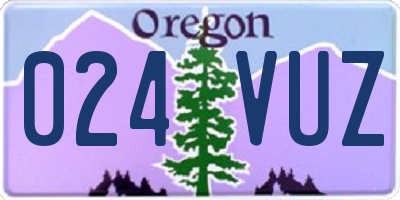 OR license plate 024VUZ