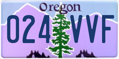 OR license plate 024VVF
