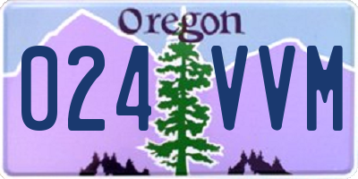 OR license plate 024VVM