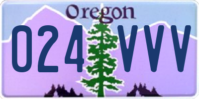 OR license plate 024VVV