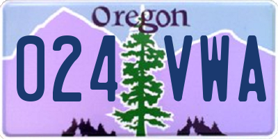 OR license plate 024VWA